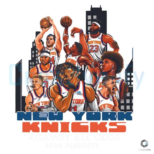 NY Knicks Against All Odds 2024 Playoffs PNG