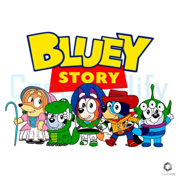 Bluey Story Cartoon Characters PNG File Design