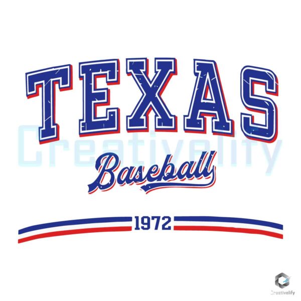 Texas Rangers MLB Baseball 1972 Vintage SVG