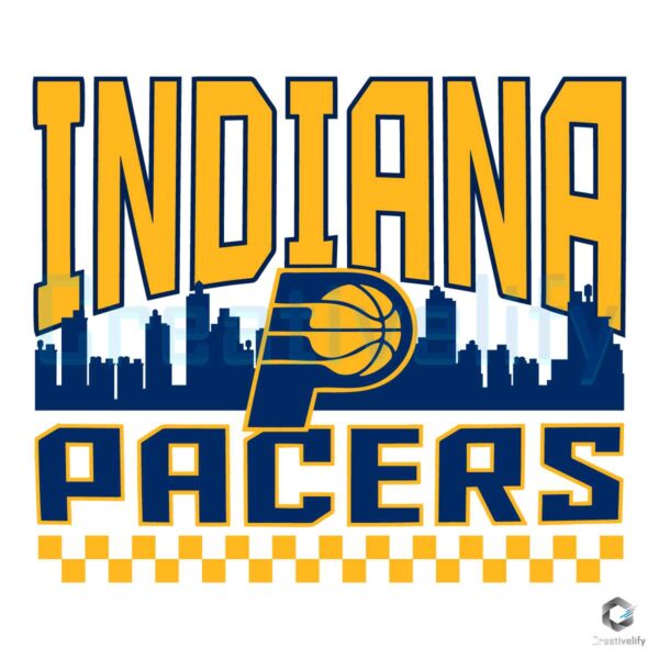 Indiana Pacers NBA Basketball Skyline SVG