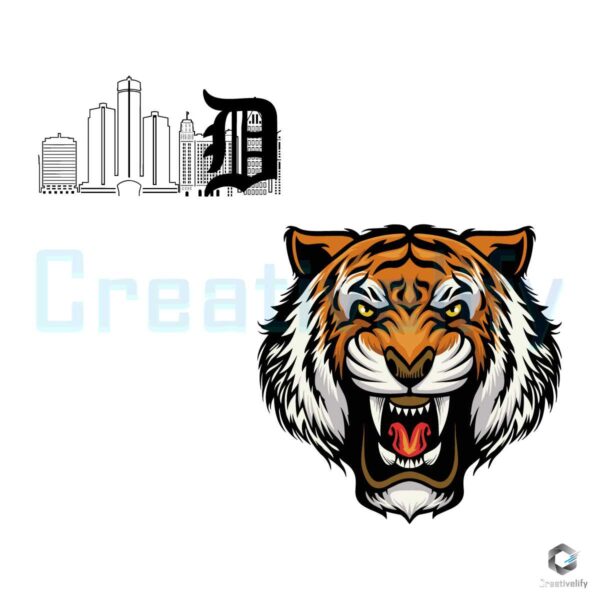 Detroit Tigers Logo MLB Baseball Skyline SVG