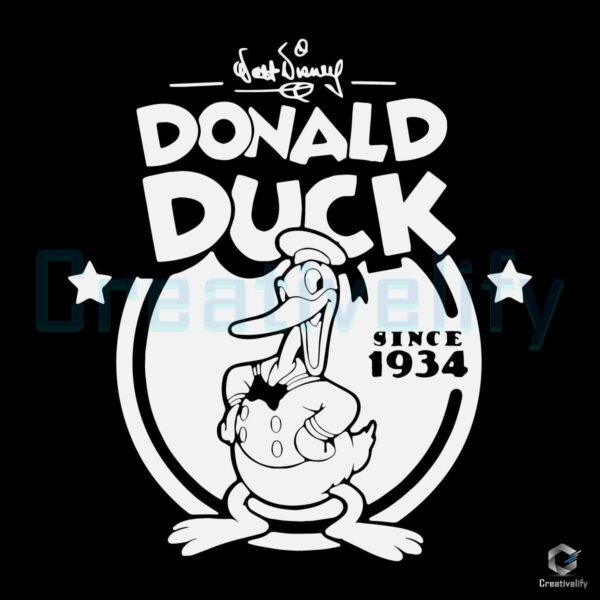 Walt Disney Donald Duck 90th Since 1934 SVG