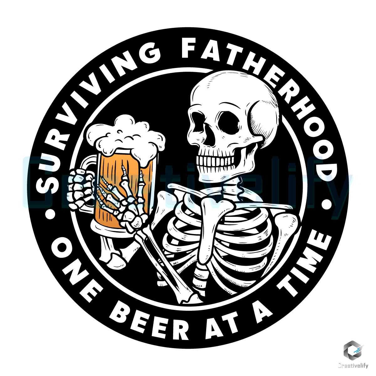 Fatherhood Surviving One Beer At A Time SVG