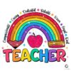 Glitter Teacher Rainbow Pencil School PNG File