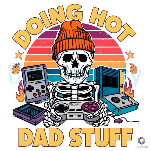 Skeleton Dad Doing Hot Dad Stuff PNG File