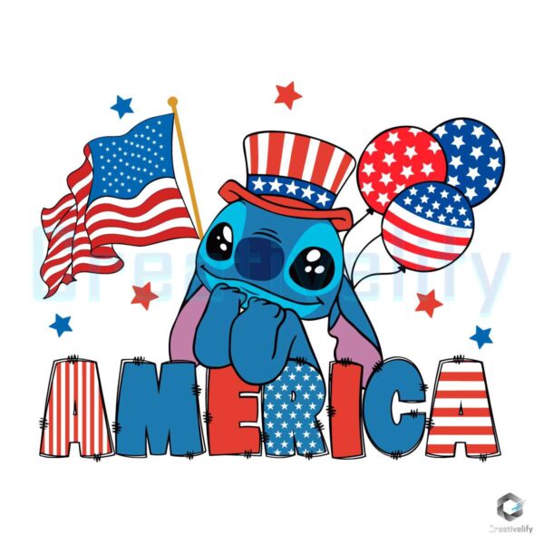 Stitch Disney 4th Of July America Party SVG