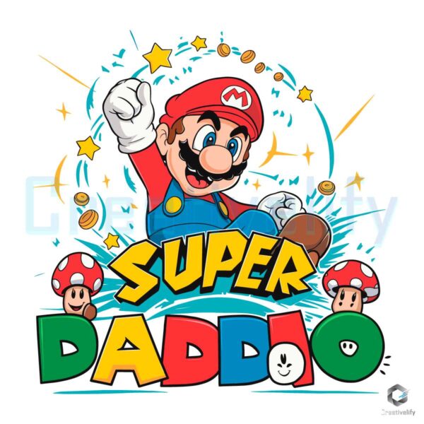 Fathers Day Super Daddio Mario SVG