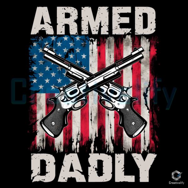 Armed And Dadly USA Flag PNG File