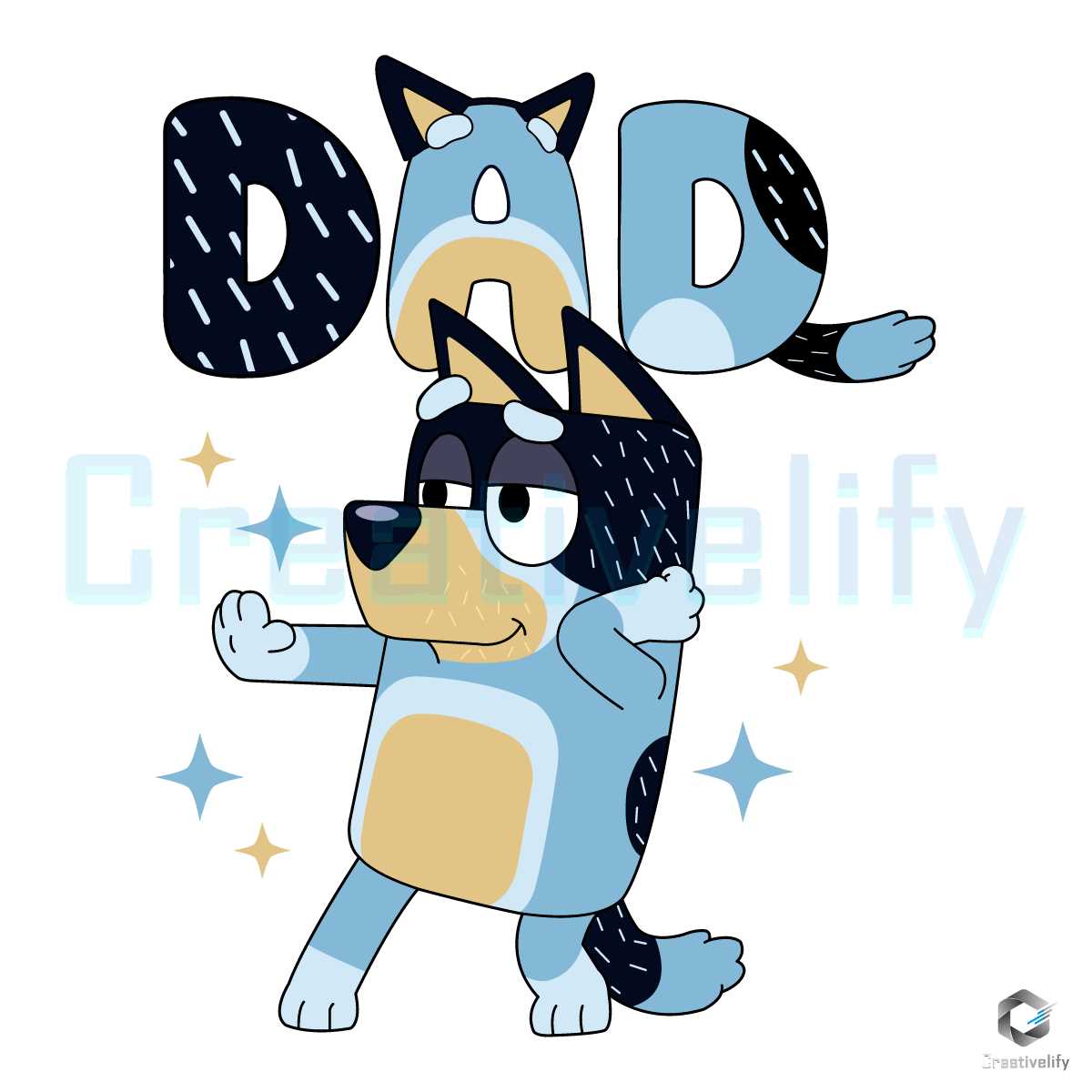 Bluey Dog Dad Happy Fathers Day SVG