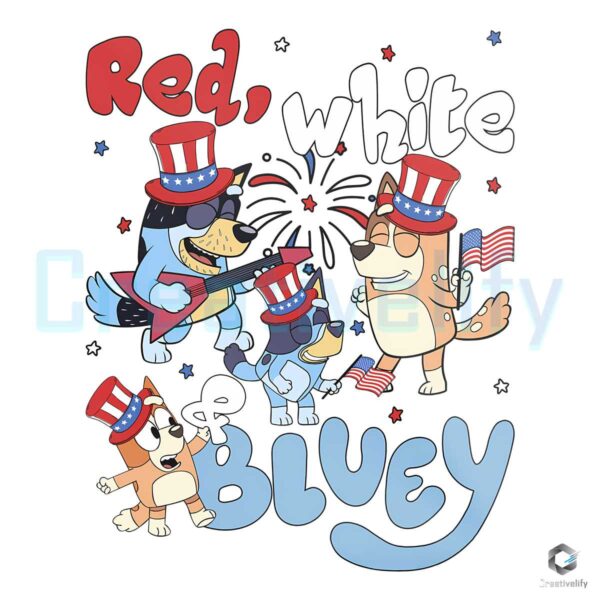 Red White And Bluey Party In The USA SVG File