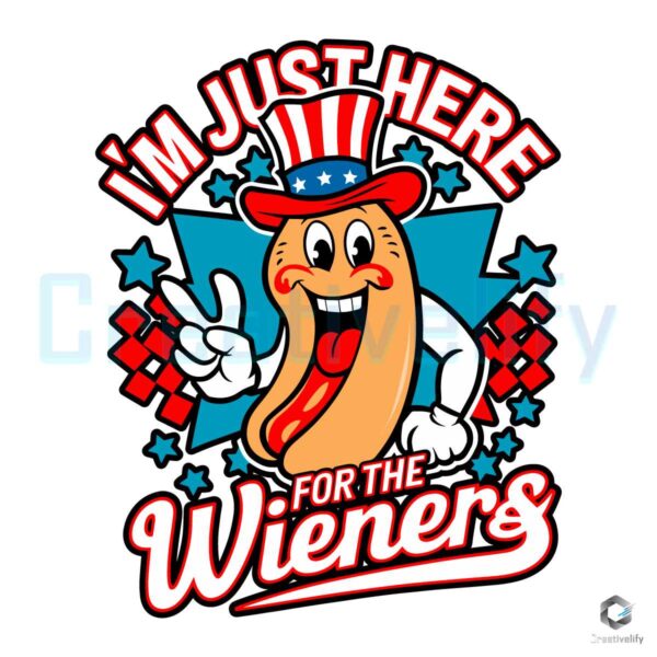 Patriotic Hotdog Here For The Wieners SVG