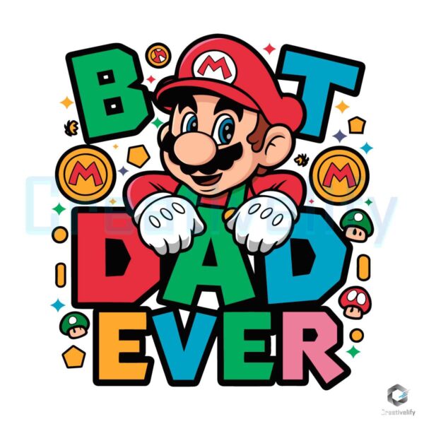 Mario Daddy Best Dad Ever Gaming SVG