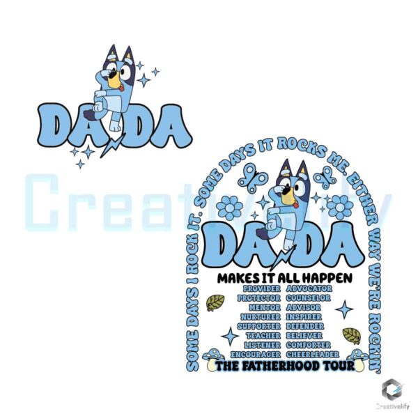 Bluey Dog Dada The Fatherhood Tour SVG