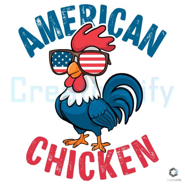 American Chicken Patriotic Rooster SVG