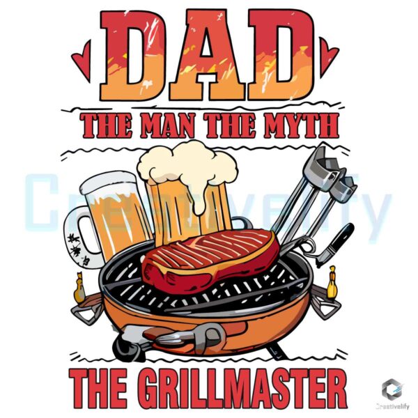 Dad The Man The Myth Funny Grillfather PNG