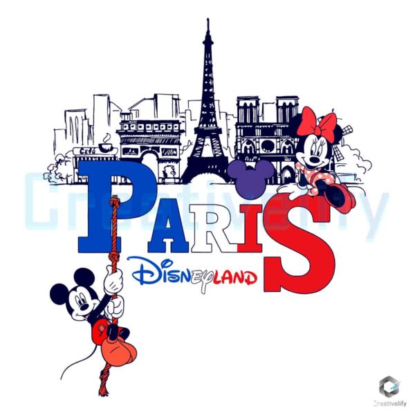 Paris Disneyland Mickey Minnie Eiffel Tower SVG