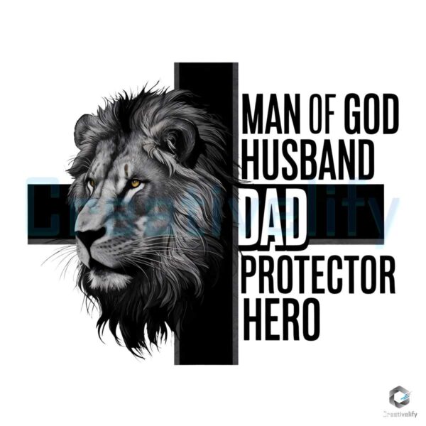 The Lion Cross Man Of God Fathers Day PNG