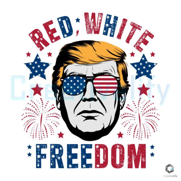 White And Freedom Trump Patriotic SVG