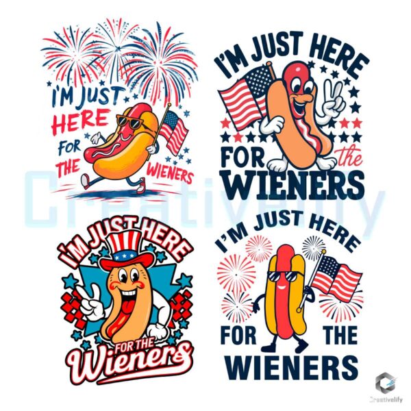 Im Just Here For The Wieners SVG PNG Bundle