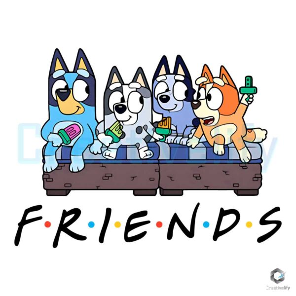 Bluey And Friends Cartoon Characters PNG File