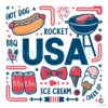 USA Doodles Party In The USA 4th Of July SVG