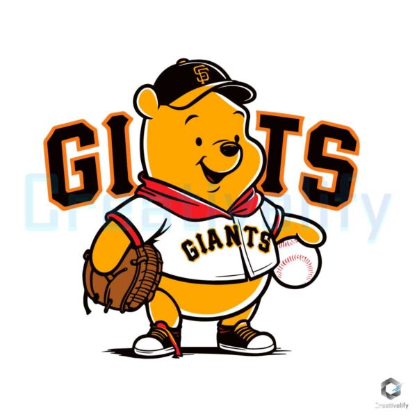 Winnie The Pooh SF Giants Baseball SVG File