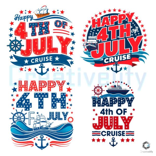 Fourth Of July Cruise SVG PNG File Bundle