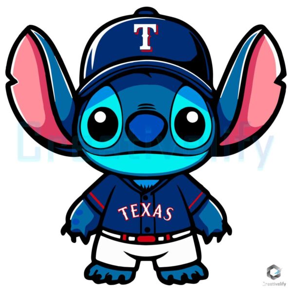Stitch Texas Rangers Baseball Team SVG File