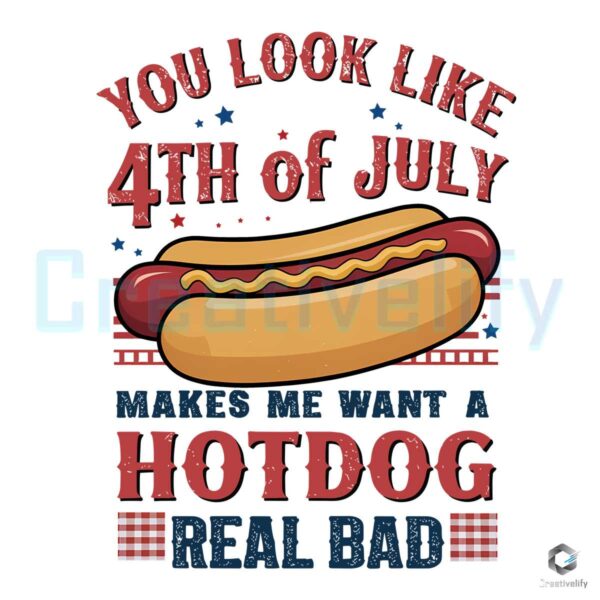 You Look Like The 4th Of July Hot Dog PNG