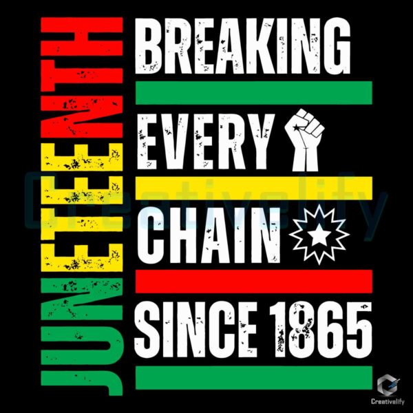 Juneteenth Breaking Every Chain Since 1865 SVG