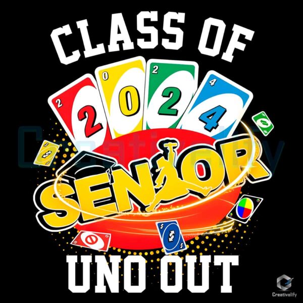 Class of 2024 Uno Out Graduation PNG File