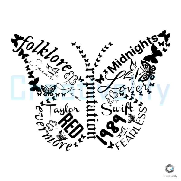 Taylor Swift Album Butterfly SVG Silhouette File