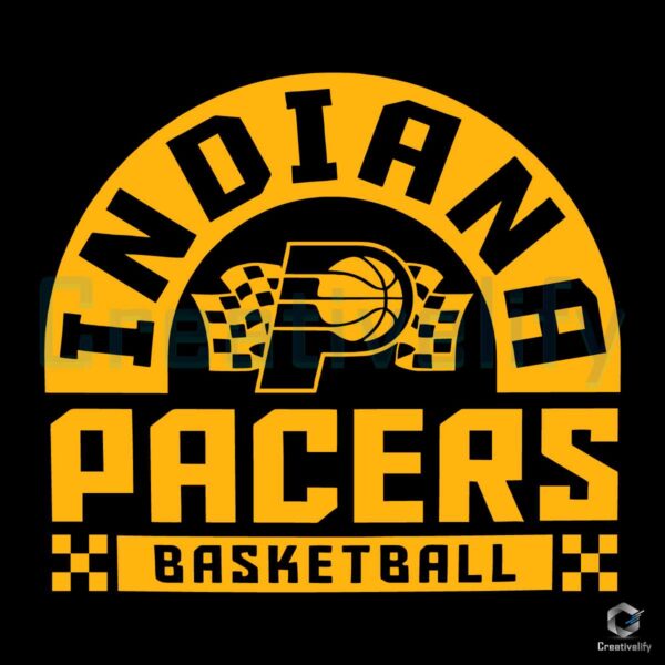 Indiana Pacers Checkered Basketball SVG