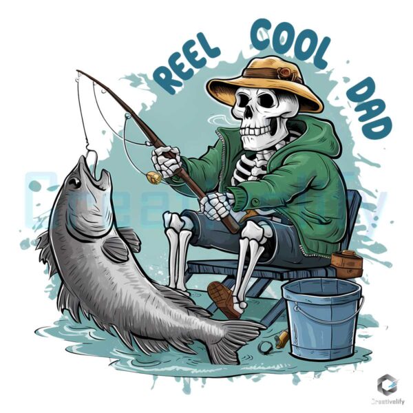 Reel Cool Dad Skeleton Fishman PNG File