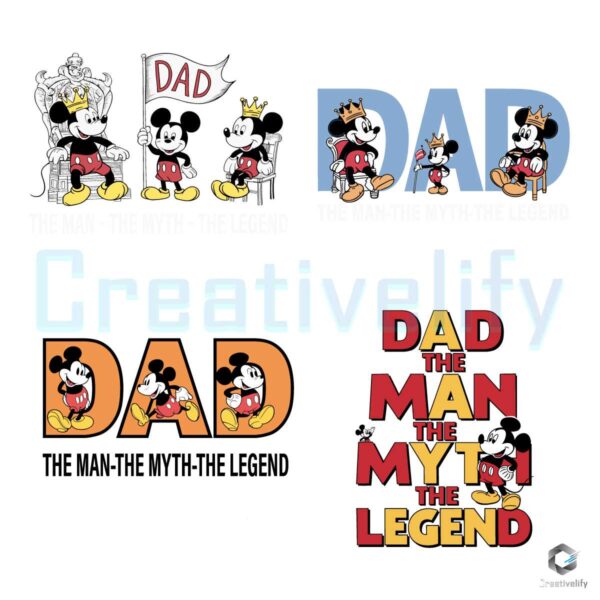 Dad Mickey Mouse The Man SVG File Bundle