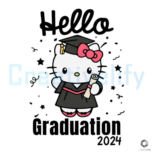 Hello Graduation 2024 Hello Kitty SVG File