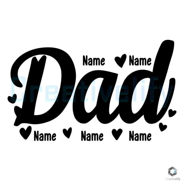 Love Dad Split Name Frame SVG File Design