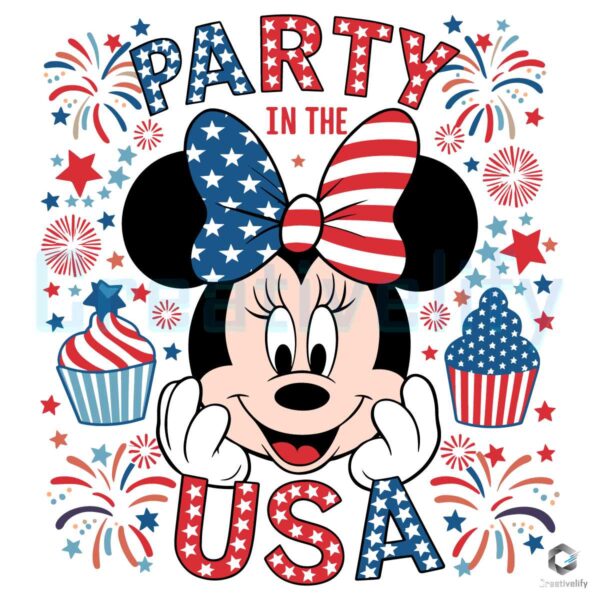 Minnie Mouse Party In The USA Patriotic SVG