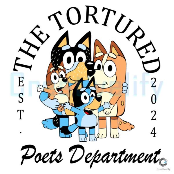The Tortured Poets Department Bluey Family SVG