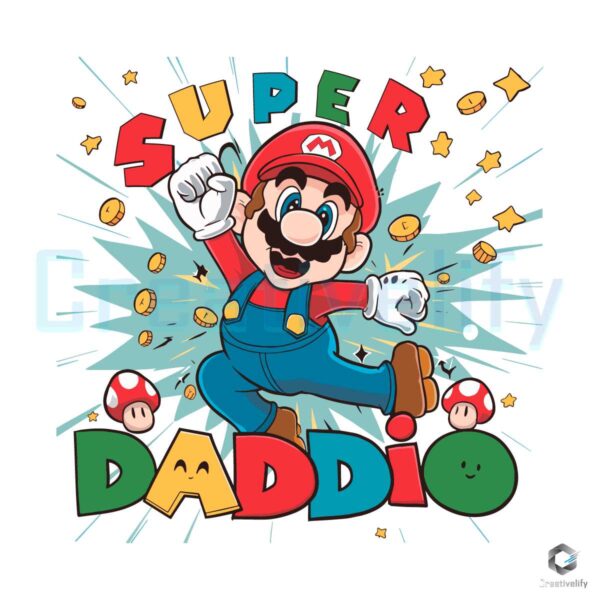 Super Daddio Mario Cartoon SVG File