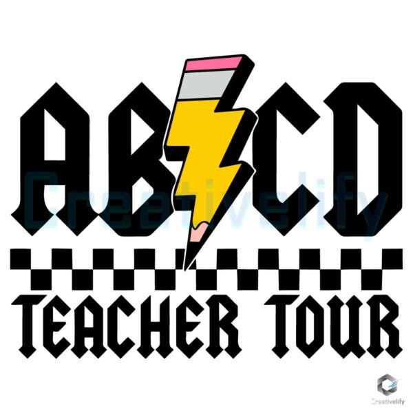 Free ABCD Teacher Tour Lightning Bolt SVG