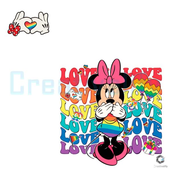 Minnie Mouse Love Is Love Pride Month SVG