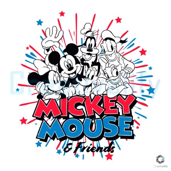 Mickey Mouse and Friends Fireworks SVG