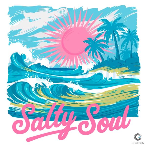 Free The Sun Sky Beach Salty Soul PNG