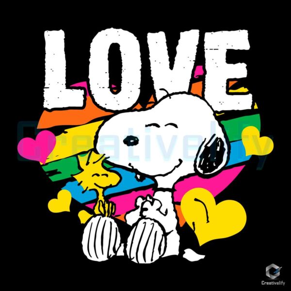 Love Peanuts Snoopy And Woodstock SVG