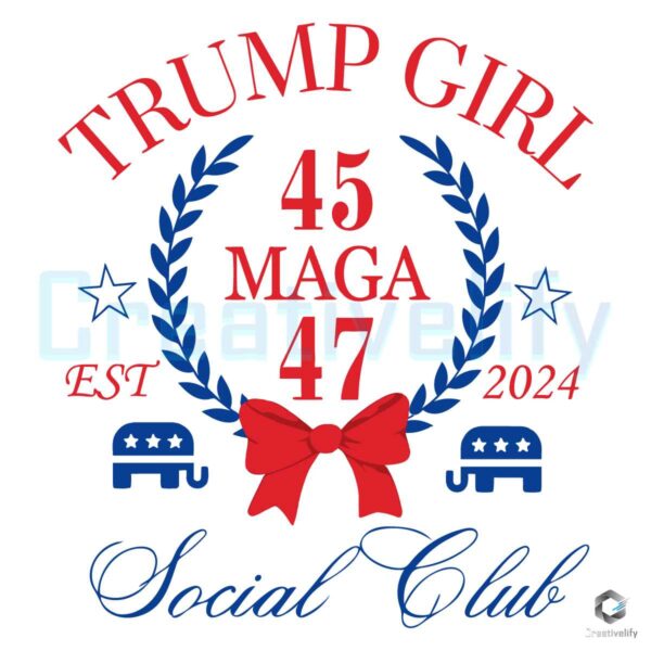 Vintage Trump Girl Social Club 2024 SVG