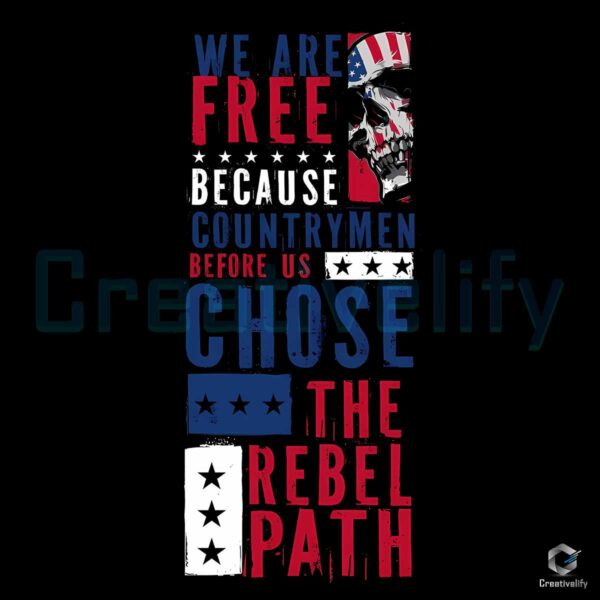 Free The Rebel Path American Skull PNG