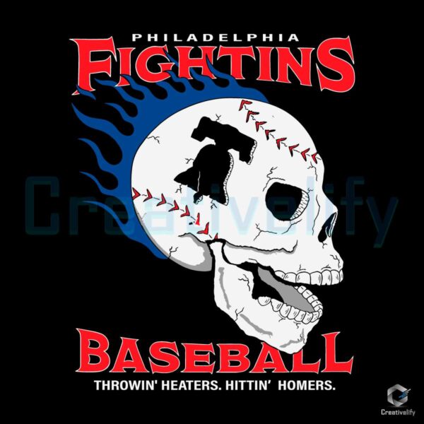 Philadelphia Fighting Baseball Skull SVG