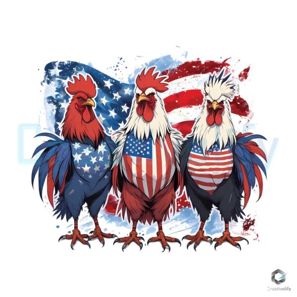 Free Patriotic USA Chicken American Flag PNG