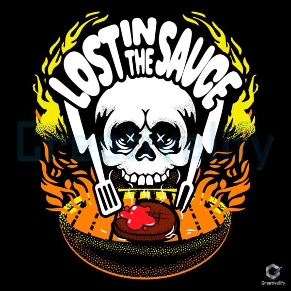 Lost In The Sauce BBQ Skull SVG